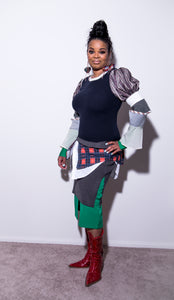 It's Levels | 3 Layer Skirt | Orange/Green Plaid