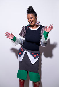 It's Levels | 3 Layer Skirt | Orange/Green Plaid