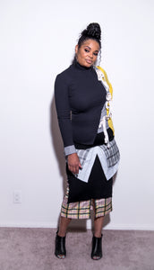 Mixed Ties | Blue/Yellow Stripe Turtleneck